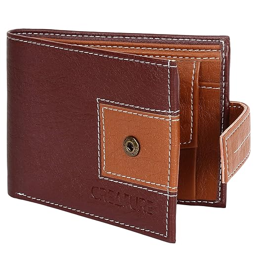 Creature Bi-Fold Brown Color Faux-Leather Wallet