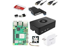 CanaKit Raspberry Pi 5 4GB Starter Kit - Turbine Black (128GB Edition) (4GB RAM)