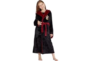 INTIMO Harry Potter Hogwarts Houses Girl's Fleece Robe Pajama Lounge - Gryffindor Hufflepuff Slytherin Ravenclaw