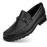 Men's Leather Penny Loafers, Fashion Luxury Handmade Dress Shoes Crocodile Printed Slip-On Loafer for Gentleman Wedding Business