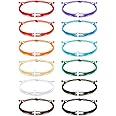 Yinkin 12 Pcs Cross Bracelet for Women and Men Adjustable Nylon Rope Christian Handmade Braided Bracelet for Teens Handmade Christian Jewelry Wish Bulk Cross Bracelets(Multicolor)