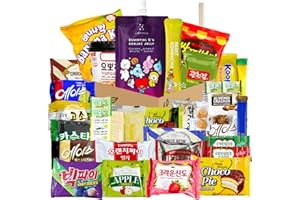 Journey of Asia Korean Snack Box 38 Count Care Package Individually Wrapped Essentials Packs of Candy, Snacks, Chips, Cookies