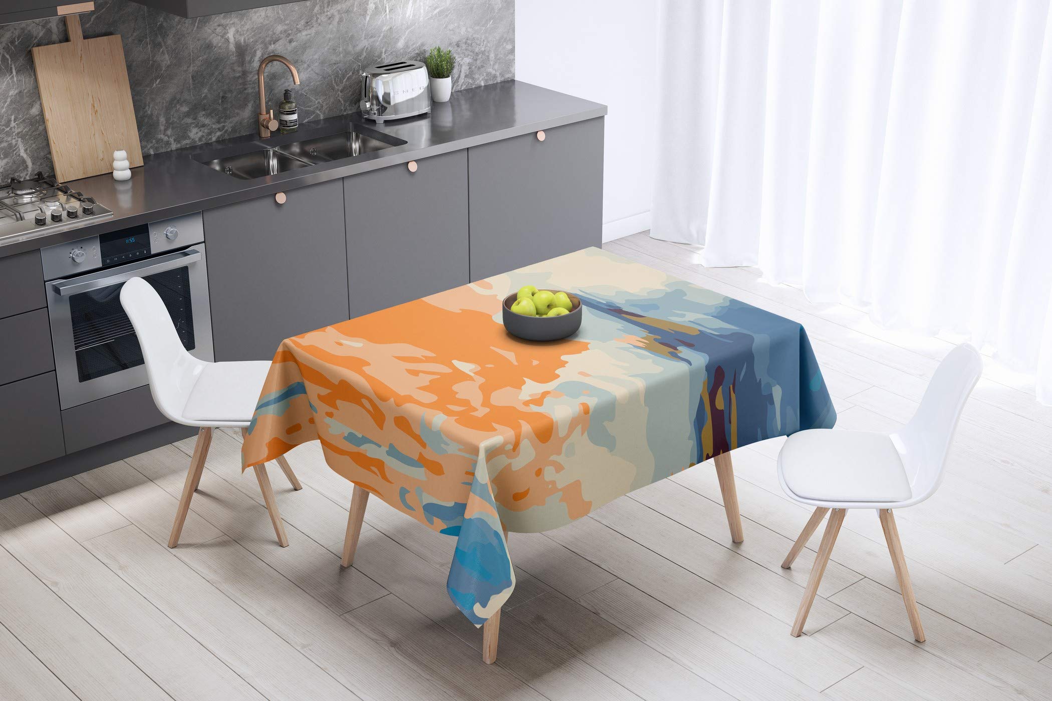 Bonamaison Kitchen Decoration, Tablecloth, 140cm x 140cm - Designed and Manufactured in Turkey