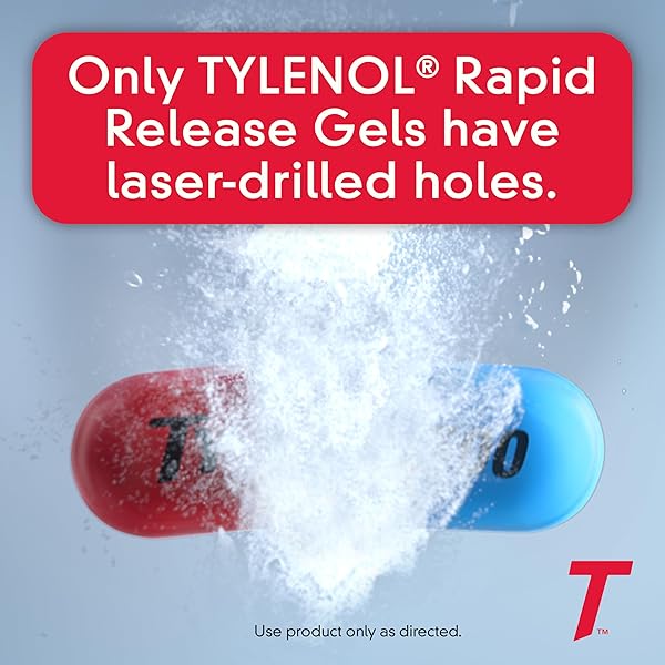 TYLENOL EXTRA STRENGTH ACETAMINOPHEN RAPID RELEASE GELS, EXTRA STRENGTH PAIN RELIEVER & FEVER REDUCER, GELCAPS WITH LASER-DRILLED HOLES, 500 MG ACETAMINOPHEN, 100 CT