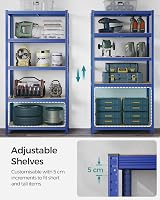 SONGMICS 5-Tier Steel Shelving Unit 600 kg Load 50 x 100 x 200 cm Blue GLR050Q01 view 4