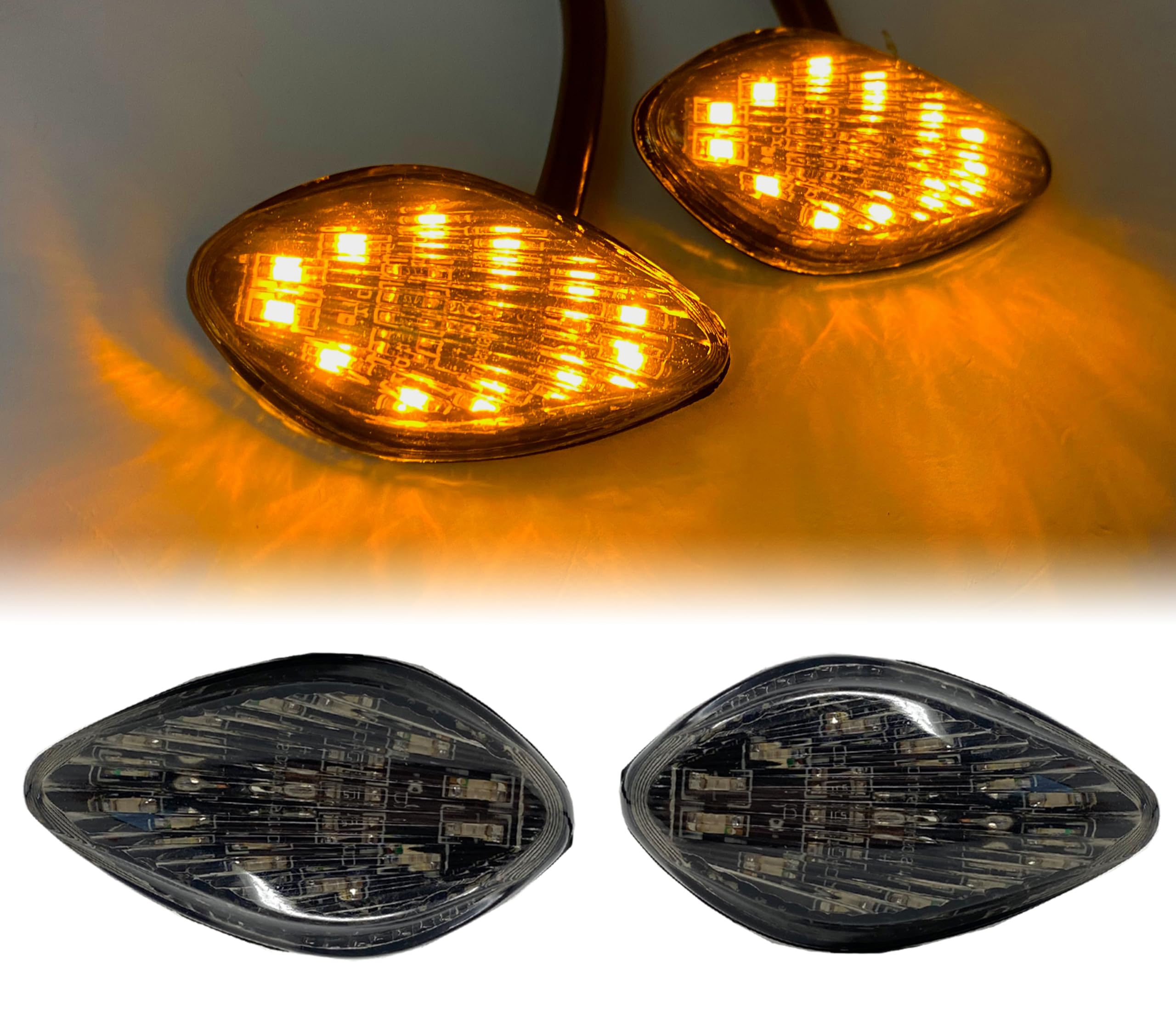 Alchemy Parts Motorbike Motorcycle Fairing/Flush Mount Tinted Lense LED Indicators Turn Signals