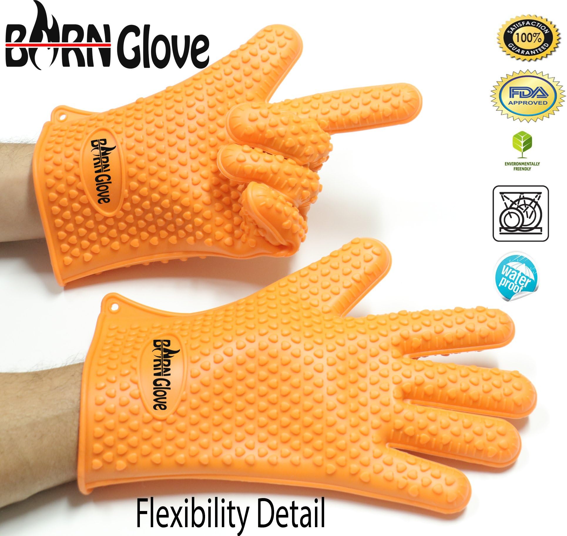 Best Heat Resistant Orange Bbq Gloves | Great for Baking, Outdoor or Indoors