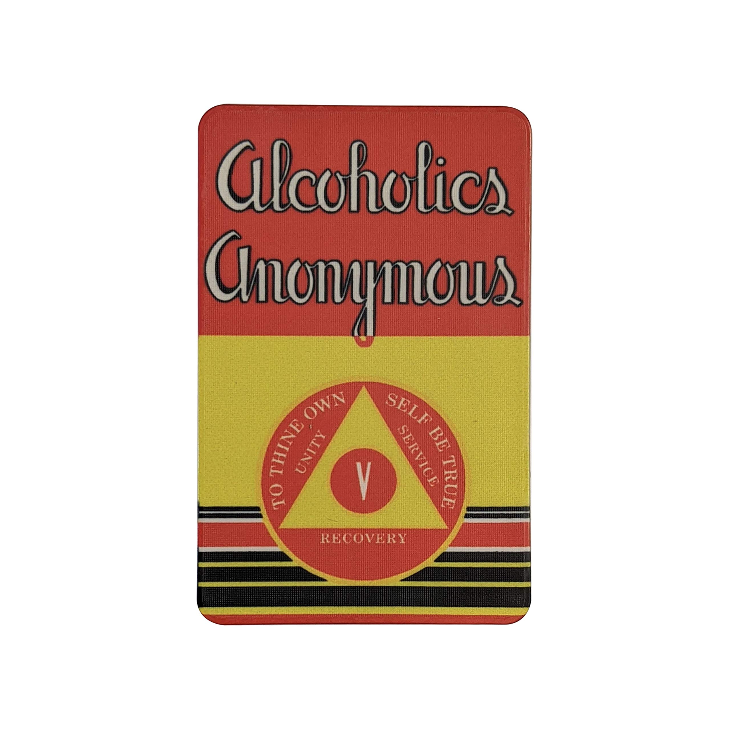 MYRECOVERYSTORE First Edition” Big Book Alcoholics Anonymous Rectangular AA Sobriety Chip with How It Works (Years 1-50 Offered) Wallet Card Style Recovery Chip (Year 5)