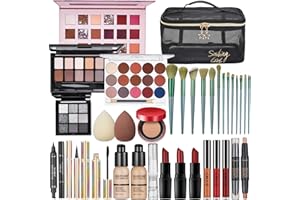 SIGHTLING All In One Makeup Kit, Travel Makeup Kit, Makeup Kit for Women Full Kit, Makeup Gift Set for Women & Girls, Includes Foundation Eyeshadow Palette Lipstick Eyeliner Mascara Cosmetic Brush Set