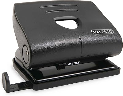 Rapesco PF8700B1 820-P 2-Hole Punch Antibacterial 22 Sheets Black