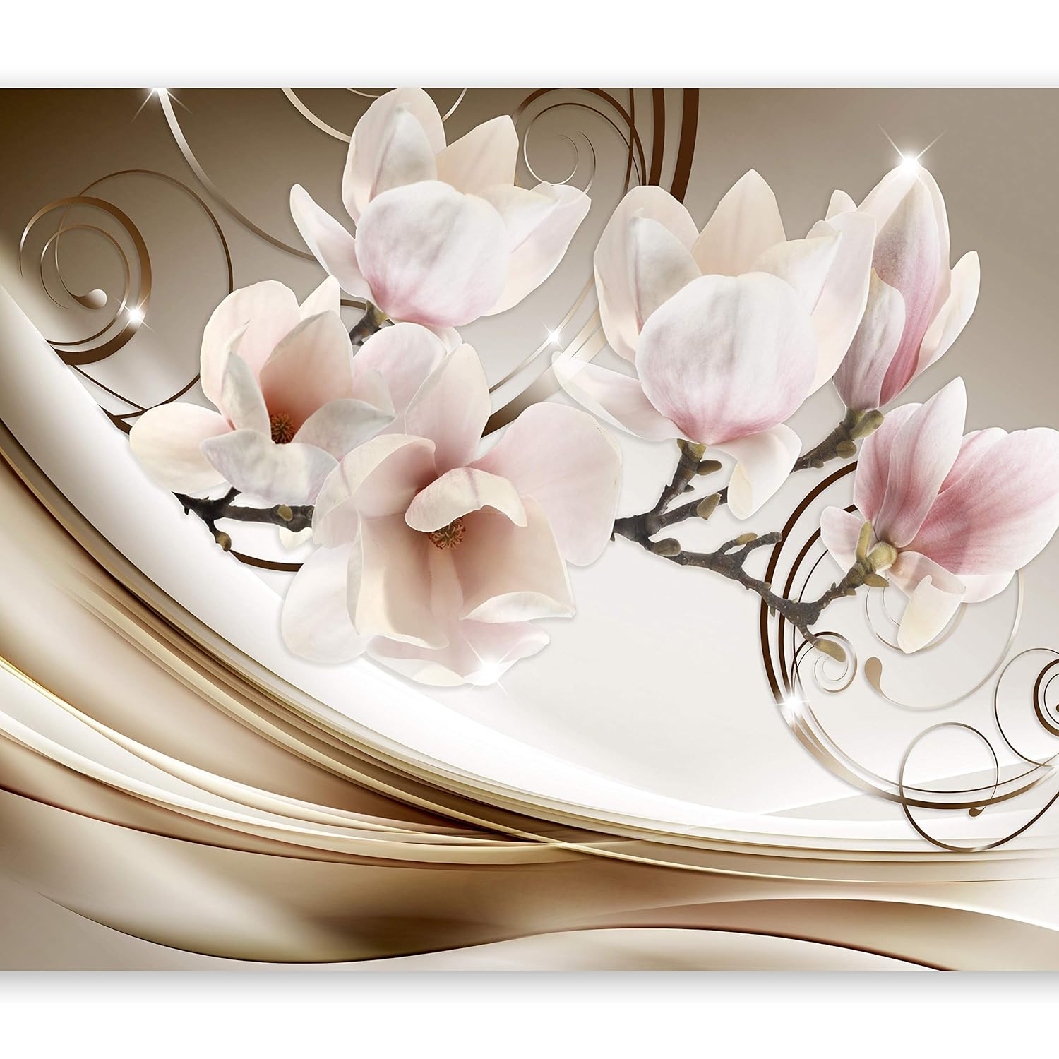 Carta Da Parati Moderna In TNT - Fotomurale Pietra 500x350 Cm, Design Marmo Astratto 3D Nero Per Interni Trendy - Foto 8