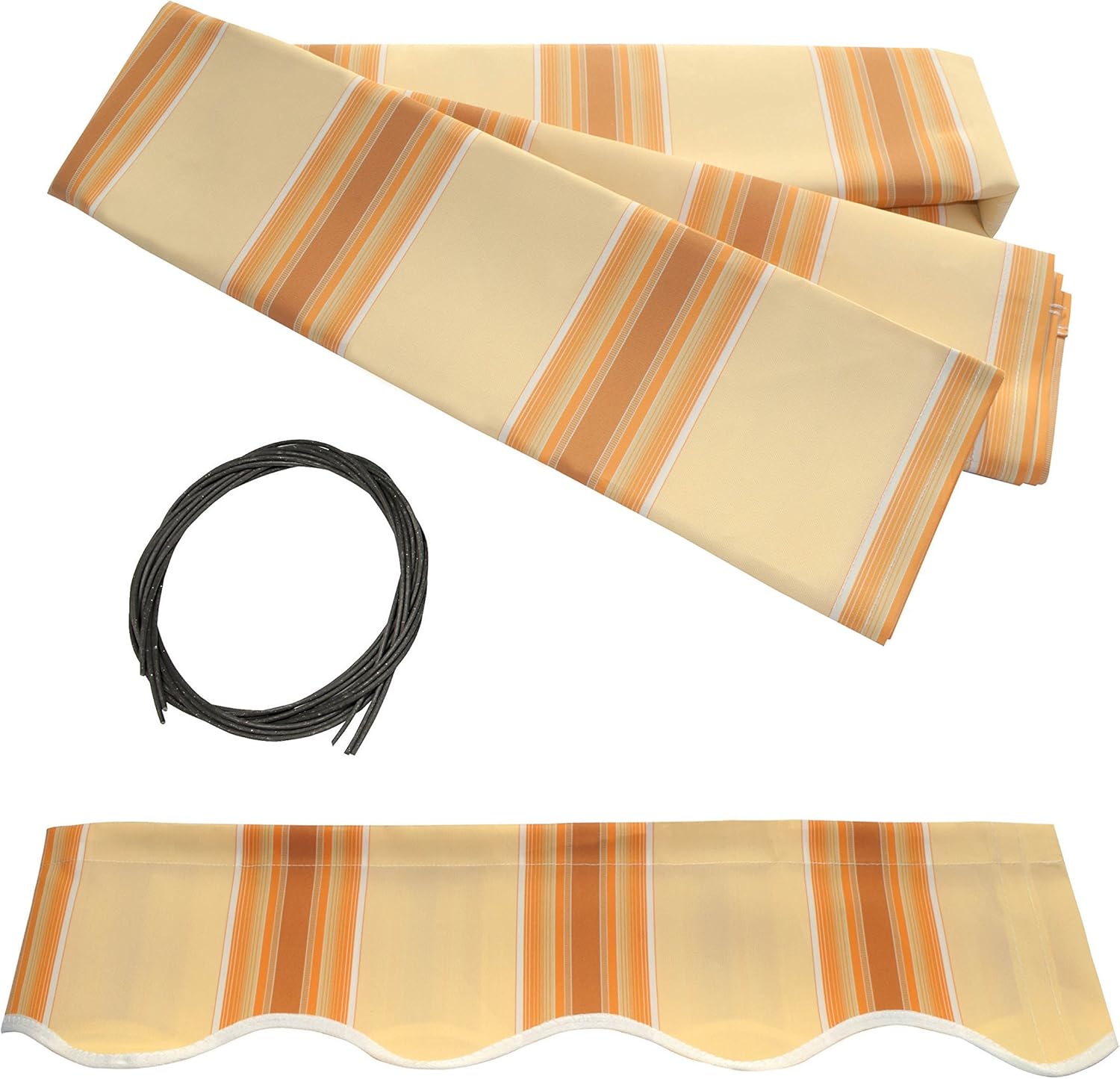 ALEKO FAB13X10MSTYEL315 Retractable Awning Fabric Replacement 13 x 10 Feet Multi-Stripe Yellow