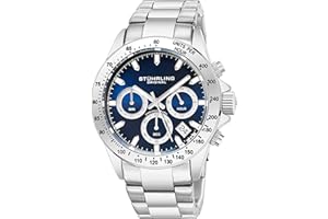STUHRLING ORIGINAL Stührling Original Men’s Chronograph Watch Stainless Steel Bracelet with Screw Down Crown and Water Resistant to 100 M. Analog Dial Quartz Movement