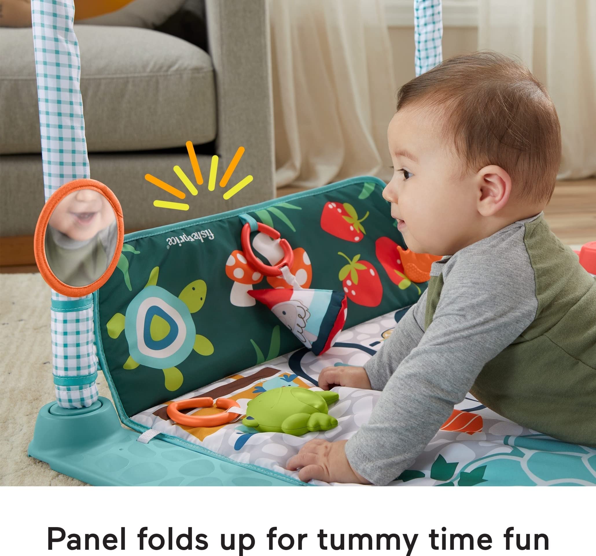 FisherPrice Baby Playmat 3In1 Crawl & Play Activity Gym With 5 Baby