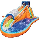 Banzai Surf Rider Water Park, Length: 17 ft 7 in, Width: 9 ft 6 in, Height: 7 ft 11 in, Inflatable Outdoor Backyard Water Sli