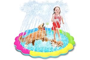 Raxurt Dog Pool, 51 Inch Splash Sprinkler Pad for Dogs Thickened Durable Upgrade Bath Pool Pet Summer Outdoor Water Toys, Colorful