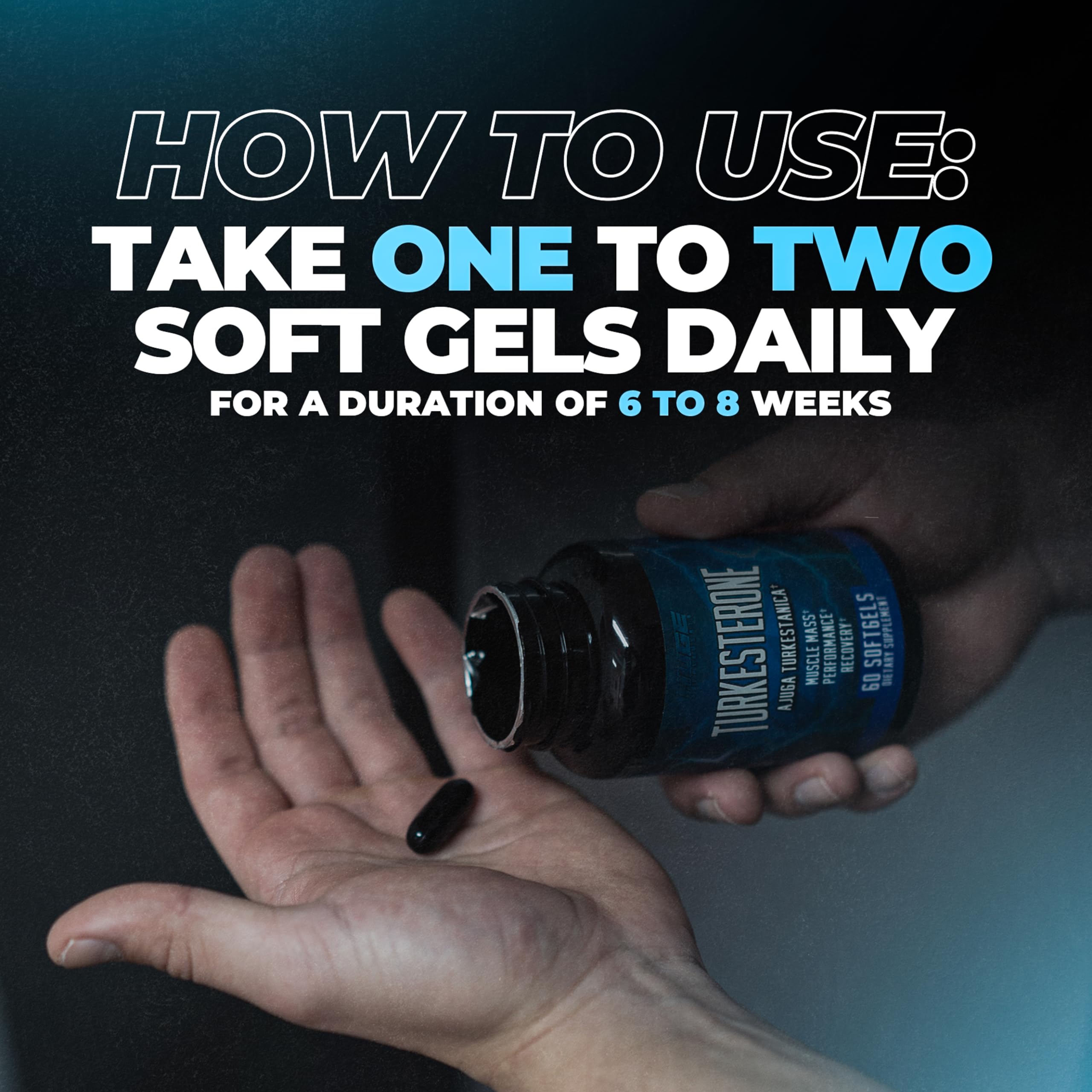 Turkesterone Supplement (500mg) Ajuga Turkestanica Extract, Improve Lean Muscle Mass, Exercise Performance, Improve Muscle Recovery with Our Softgel Absorption Technology (60 Softgels)