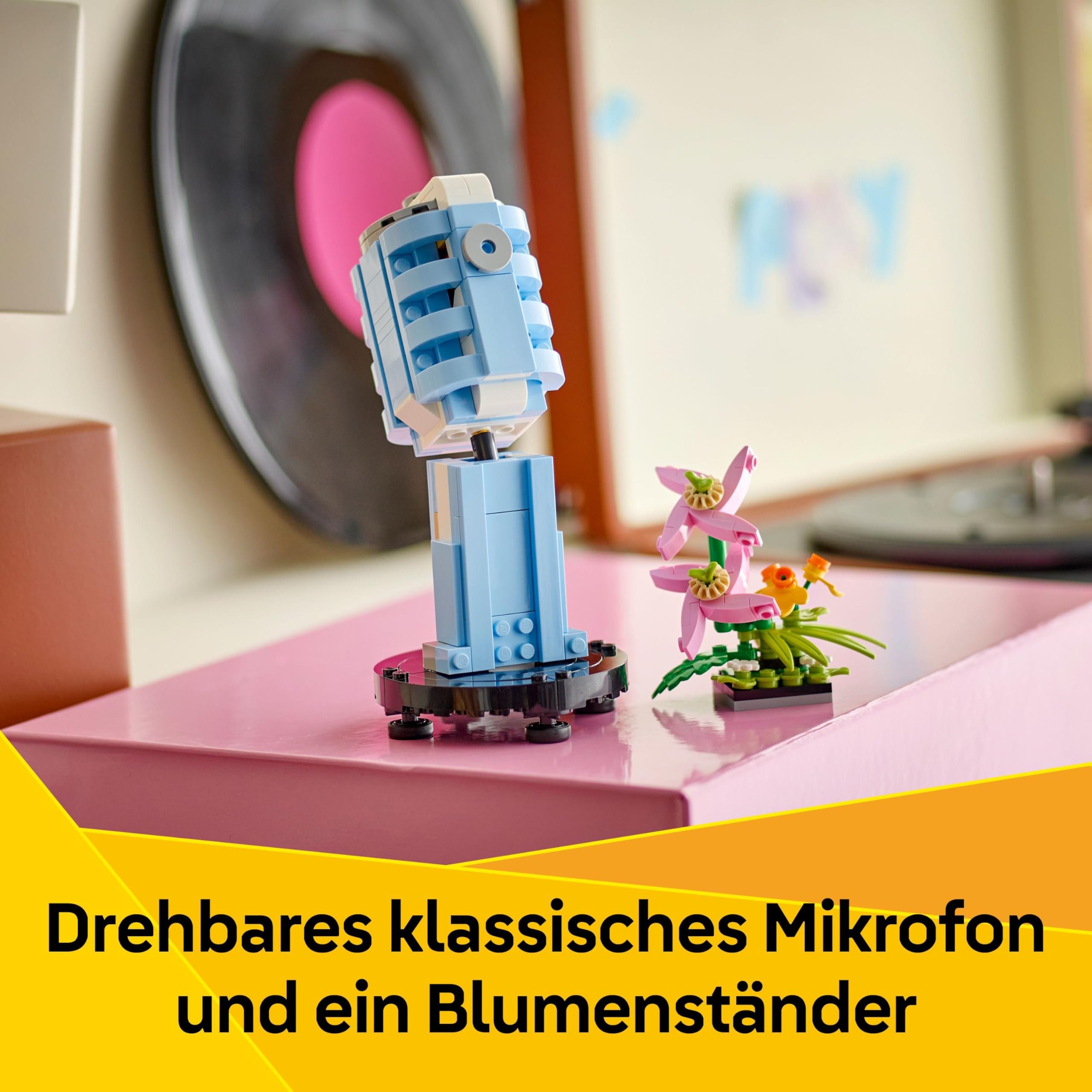LEGO Creator 3in1 Record Player with Flowers Building Toy - Rebuilds Into a Radio Model or Microphone - Music Toys for 8+ Year Old Girls & Boys - Creative Gift Idea - 31172 3