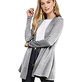 Lock and Love Women's Casual Long Open Front Drape Lightweight Duster High Low Hem Maxi Long Sleeve Cardigan