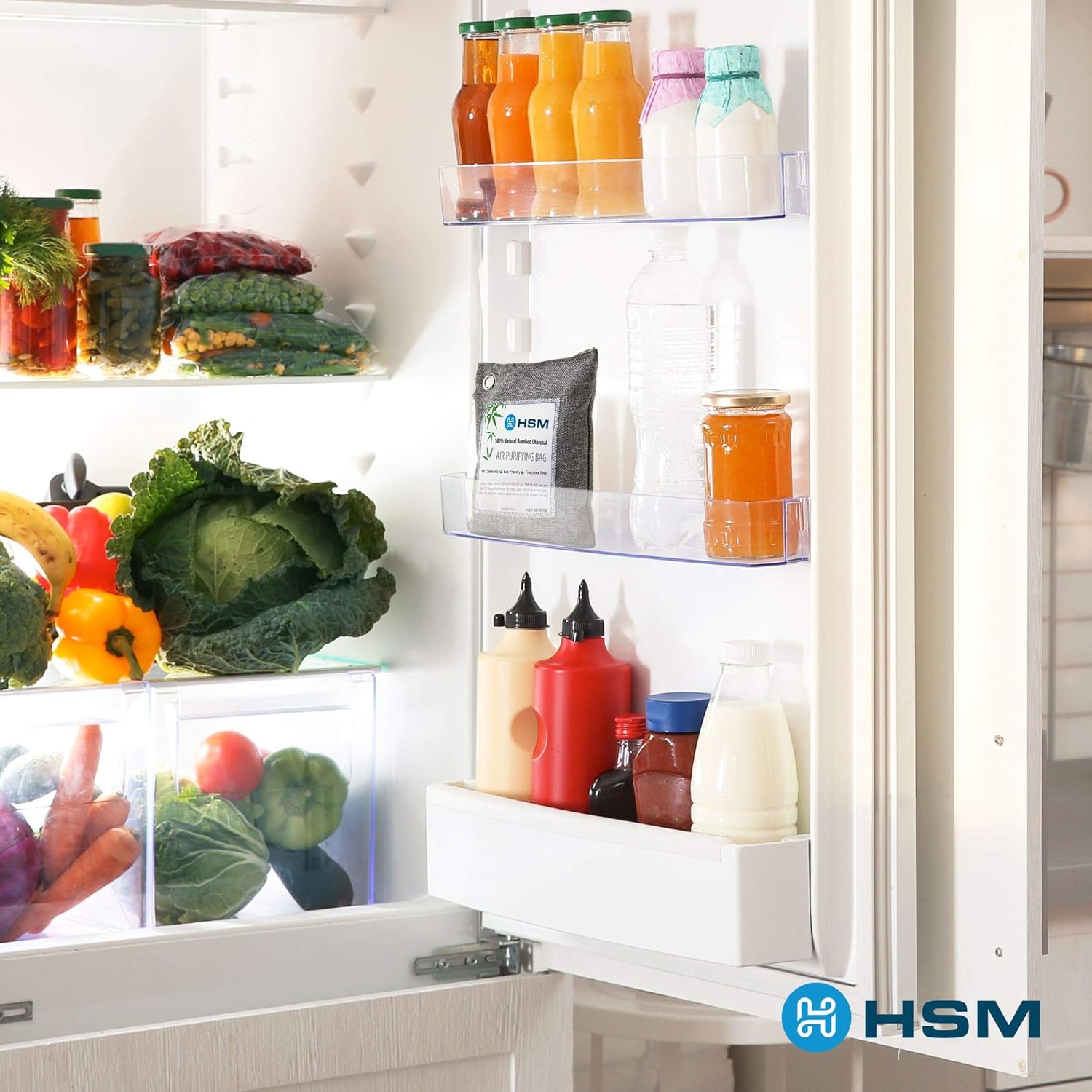 HSM MED SUPPLY Bamboo Charcoal Air Purifying Bags (8 Pack), Charcoal Bags Odor Absorber for Home (Pet Friendly) - Charcoal Air Purifying Bags (8 x 200g): Home & Kitchen