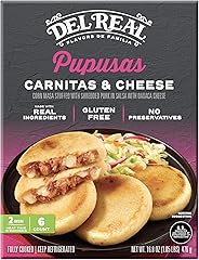 Del Real Foods Mini Pupusas with Pork Carnitas & Cheese 5 Pack – Heat and Eat Microwave Appetizer, Ready to Eat Gluten Free L