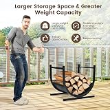 TANGZON Heavy Duty U-Shaped Firewood Rack, Rust-Resistant Log Holder view 2