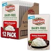 Idahoan Dairy-Free Mashed Potatoes, 4 oz (pack of 12) | Plant-Based Ingredients &amp; Real Idaho Potatoes | Rich and Fluffy | Gluten-Free | Easy to Prepare Side Dish or Dinner Meal