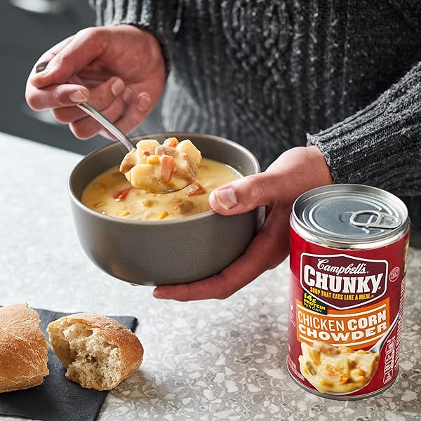 CAMPBELL’S CHUNKY SOUP, CHICKEN CORN CHOWDER SOUP, 18.8 OZ CAN