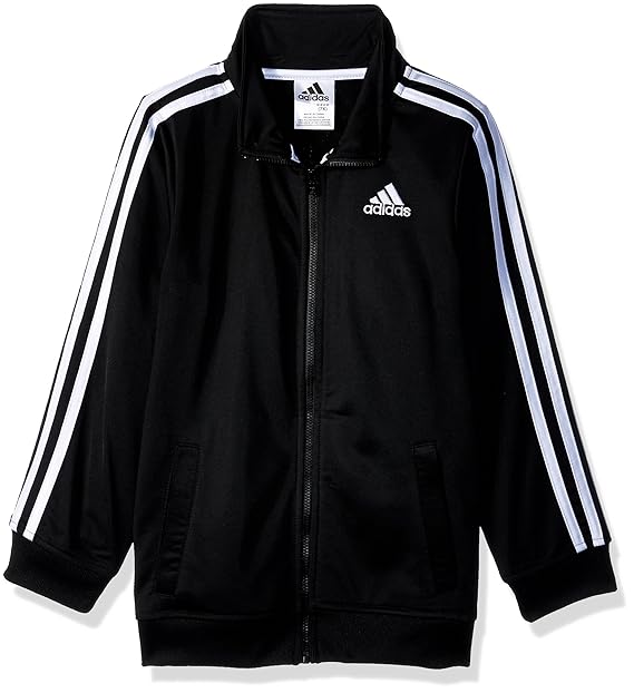 black and white striped adidas jacket