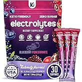 Keppi Electrolytes Powder Packets – Blueberry Pomegranate 30 Servings – No Sugar Hydration Supplement with Potassium, Magnesium, Sodium – Keto, Vegan, Fasting-Friendly, Zero Calorie Hydration Packets