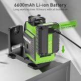 Huepar 3D Laser Level Green 360° Self-Leveling 12 Lines Rechargeable Li-ion view 4