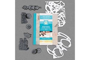 Schiffer Craft Mixed-Media Stamp, Stencil, and Storybook Set European Scripts: 8 Premium Art Stamps, 2 Stencil Masks, and 32-Page Instruction Booklet; Great for Gel Plate Printing