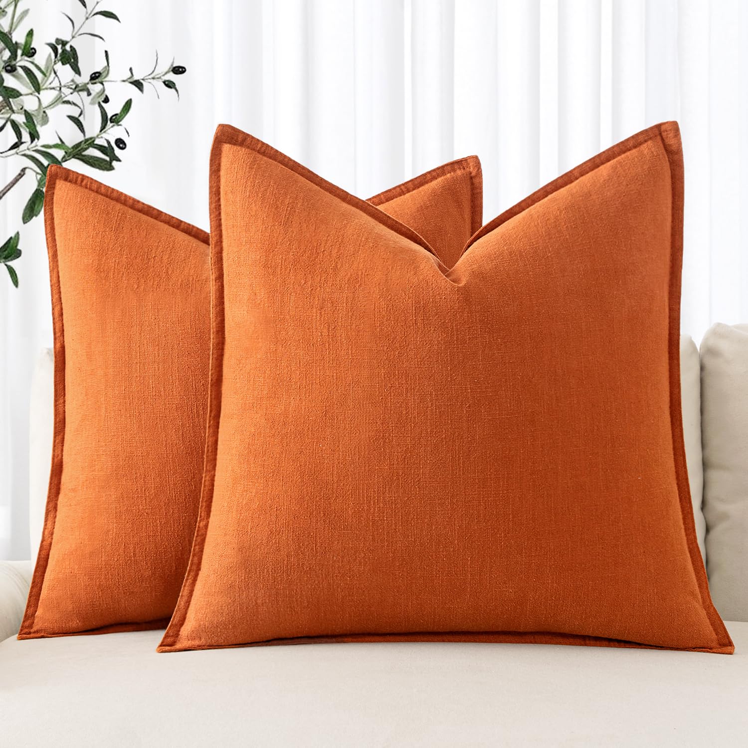 MIULEE Fall Decorative Linen Pillow Covers 18x18