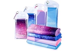 SYOURSELF Cooling Towels for Neck and Face, 4 Pack 40" x 12" Cooling Towel for Hot Weather, Soft Breathable Instant Cool Chilly Pad for Sports Golf Yoga Gym Athletes Camping Ice Towels(Mix-4pcs)