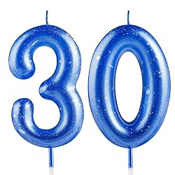 Hongplus Blue Number 30 Candles - 30 Birthday