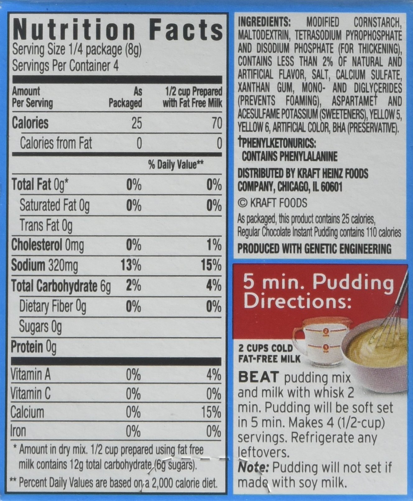 Jell O Sugar Free Cheesecake Instant Pudding Mix 6 Count 6 Ounce 043000208120 Pudding Grocery Gourmet Food Tibs