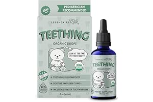 Legendairy Milk Organic Teething Drops - Baby Teething Relief Drops, Clove and Chamomile - Ideal for Babies and Toddlers - Sugar Free, 120 Servings