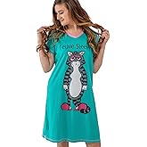 Lazy One Women's Nightgown, Funny V-Neck Sleep Shirt for Women, Novelty Pajama Tees