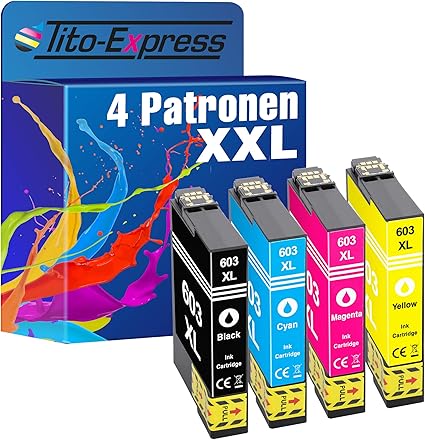 Tito Express Platinumserie 4 Patronen Als Ersatz Fur Epson 603xl 603 Xl Kompatibel Mit Workforce Wf 2810 Dwf Wf 2830 Dwf Wf 2835 Dwf Wf 2850 Dwf Black 17ml Color Je 15ml Xxl Inhalt Amazon De Burobedarf