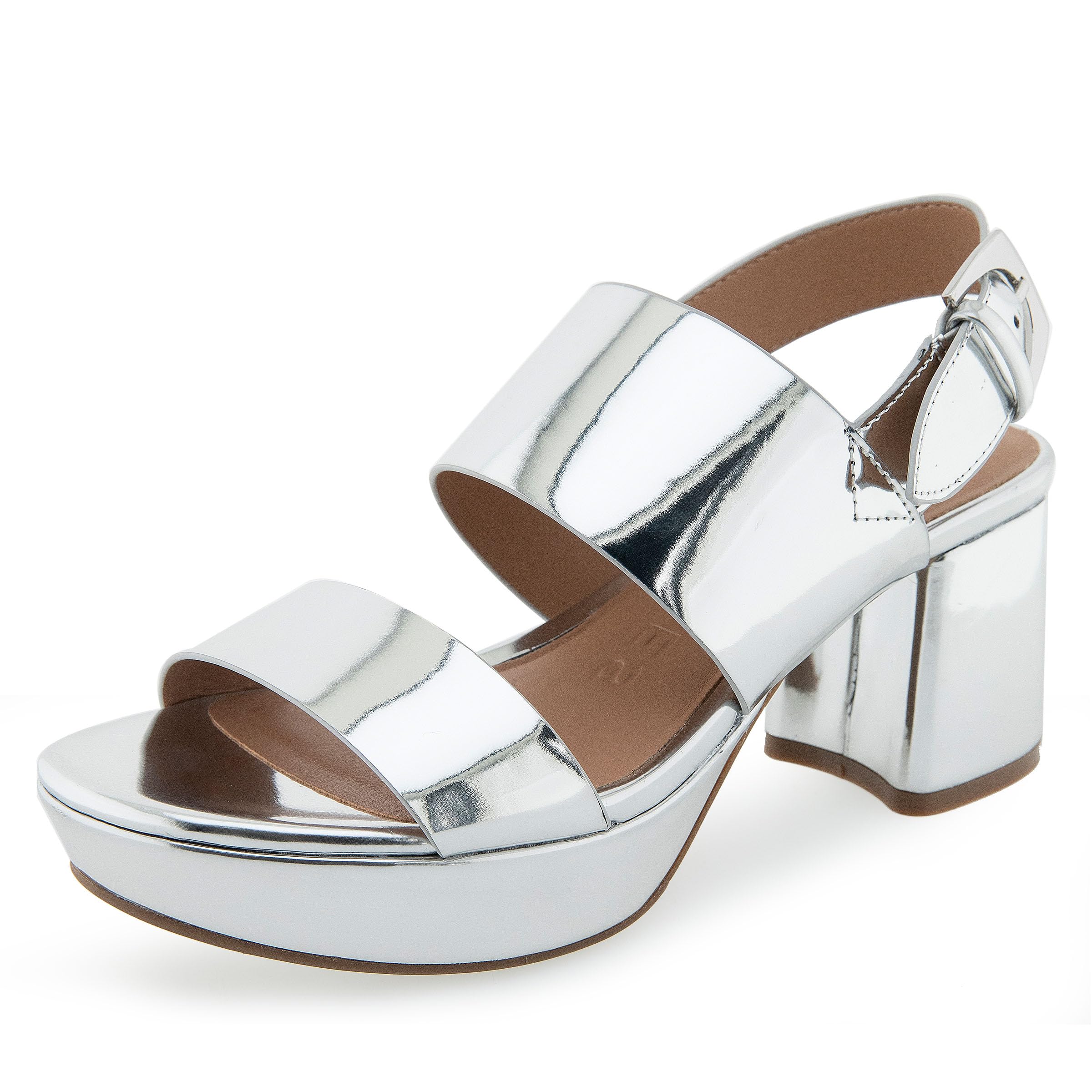 Aerosoles Women's CAMILIA Platform Sandal, Silver Metallic, 6W Image
