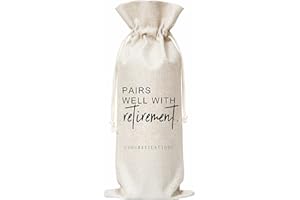 WWONGXIANB Retirement Wine Bag, Pairs Well With Retirement，Gift for Him or Her，Burlap Bag – 1 Pc(B09)