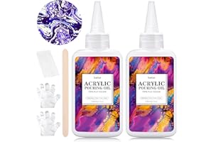 YUMCRAFT Silicone Pouring Oil, 7 Ounce Dramatic Cell Activator, Acrylic Paint Pouring Set for All Painting Acrylic, Watercolor, Canva, Wood, Craft, Rock, High Flow Artist Starter Supplies for Flow DIY Painting