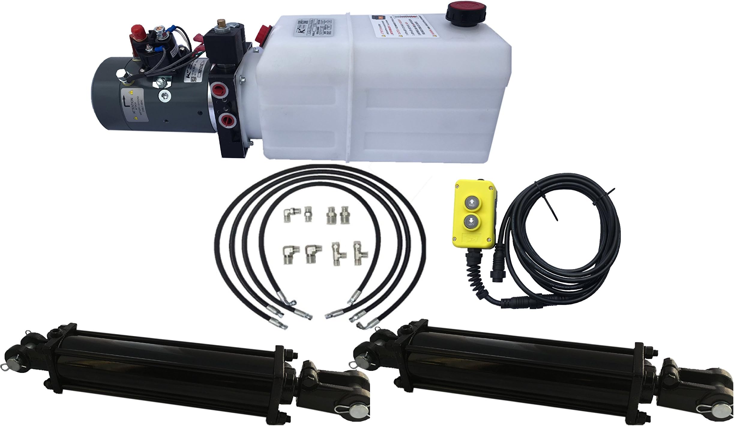 Dual Cylinder 5' x 10' Dump Trailer Kit with Double Acting KTI Pump