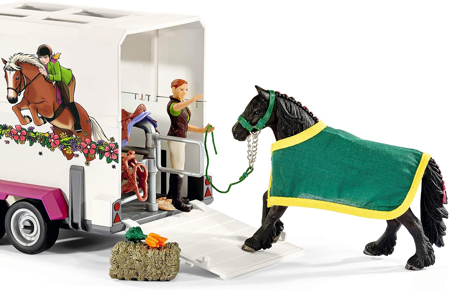Schleich Horse Club Pick Up with Horse Box 15piece Educational Playset