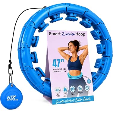 Cerceau Intelligent Lesté APzek – 2 En 1 – Ajustable 60cm à 165cm – Massage Des Abdos Et Perte De Poids – 24 Nœuds