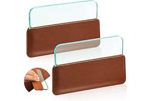 Remagr 2 Sets Leathercraft Glass Slicker for Burnishing Leather Burnisher Tool with Faux Leather Handle for Glass Block Smoothing Techniques(Faux Leather Handle)