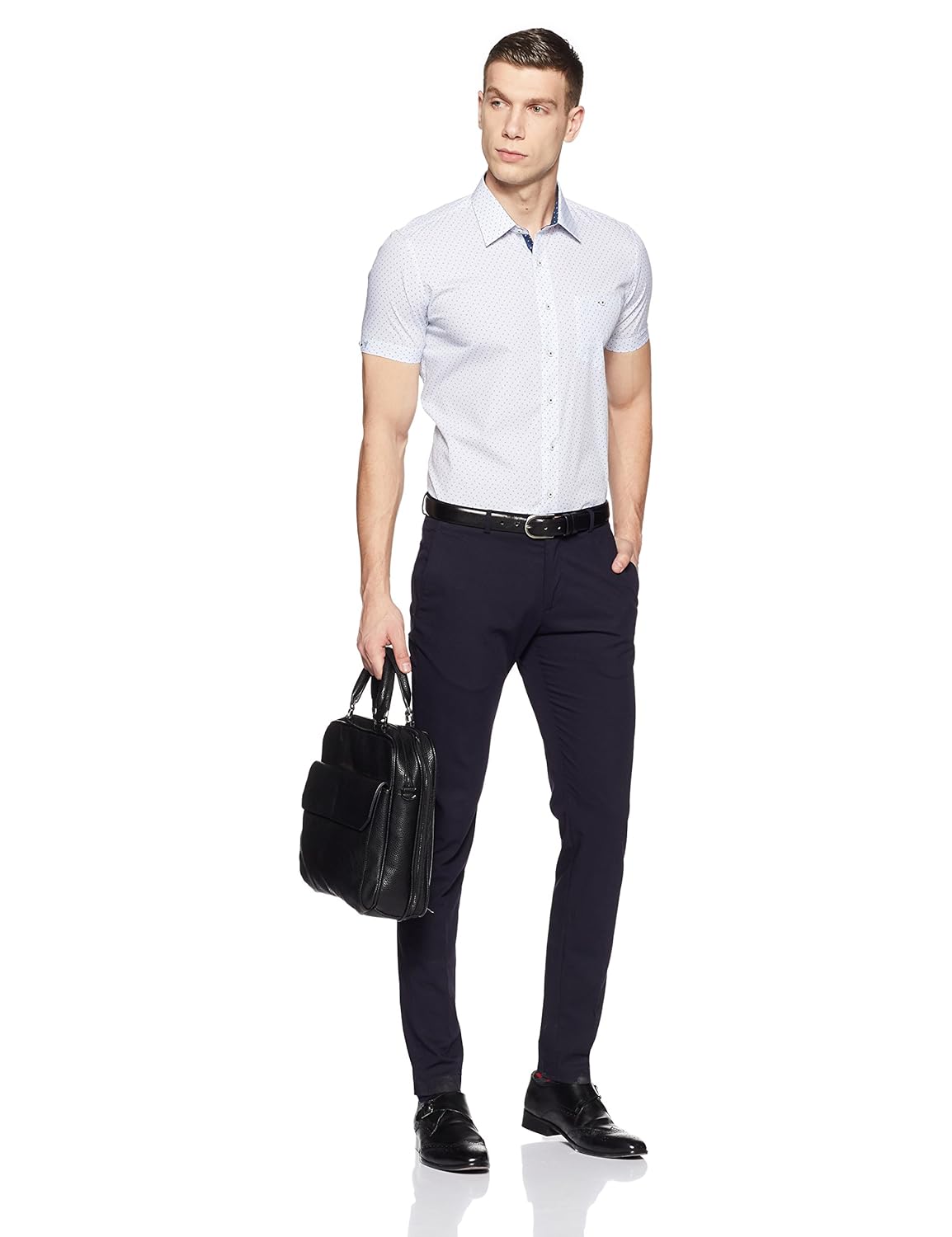 van heusen men's printed slim fit formal shirt