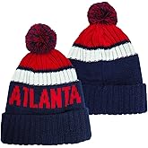 Baseball Team City Beanie, Cuffed Knit Soft Headwear for Women Men Youth, Sports Stylish Winter Hat, Gift for Fans