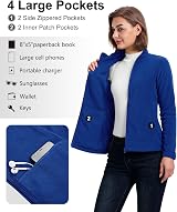 33,000ft Womens Fleece Jacket Lightweight Full Zip Breathable Klein Blue XS view 3