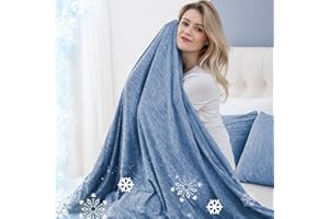 CHOSHOME Cooling Blanket for Hot Sleepers Lightweight Summer Cold Thin Blankets for Sleeping, Hot Flashes Night Sweats, Soft Blanket for Bed, King Size, Blue